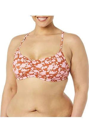 Amazon Top Bikini a Brassière con Sostegno Leggero Donna, , 46