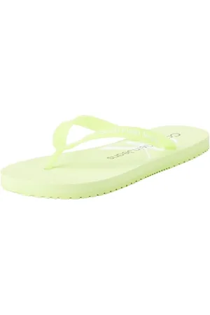 Calvin Klein Jeans Infradito Donna Beach Sandal Scarpe da Mare, Giallo (Lime Sorbet/Bright White), 40