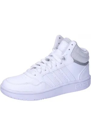 adidas Hoops Mid Shoes, Scarpe Unisex-Adulto, Cloud White/Cloud White/Grey Two, 37 1/3 EU