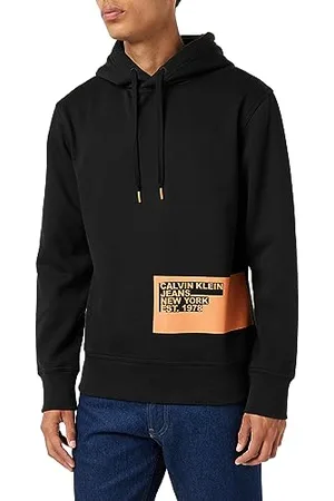 Calvin Klein Jeans Stencil Blocking Logo Hoodie J30J324102 Felpe con Cappuccio, (CK Black), XXL Uomo