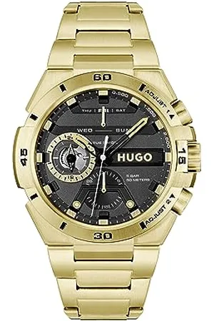 HUGO BOSS Orologio Analogico Multifunzione al Quarzo da Uomo Collezione #WILD con Cinturino in Acciaio Inossidabile di Colore Dorato - 1530338