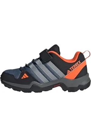 adidas Terrex AX2R Hook-And-Loop Hiking Shoes, Scarpe da Trekking, Wonder Steel/Grey/Impact Orange, 31.5 EU