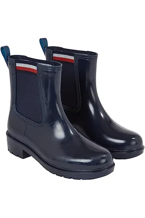 Tommy Hilfiger Stivali in Gomma Donna Corporate Elastic Rainboot Mezza Altezza, Blu (Space Blue), 36 EU
