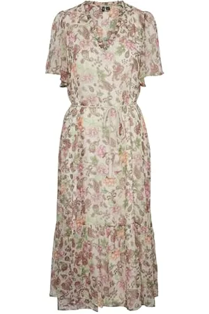 VERO MODA Vmsilo SS 7/8 Dress Wvn Btq Vestito, , S Donna