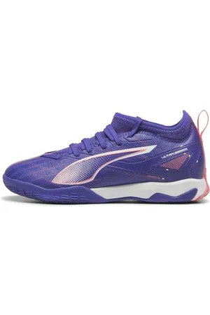 PUMA Ultra 5 Match IT + Mid Jr, Soccer Shoe, Lapis Lazuli White-Sunset Glow, 34 EU