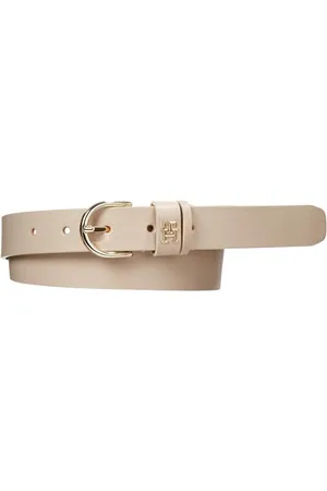 Tommy Hilfiger Cintura Donna Essential Effortless 2.5 in Pelle, (White Clay), 115 cm