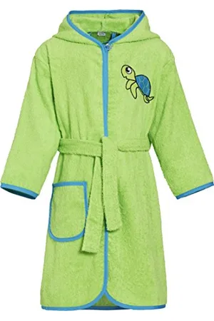 Playshoes Kinder Frottee-Bademantel Schildkröte mit Kapuze, Accappatoio Bambino, (grün), 74 (Taglia Produttore: 74/80)