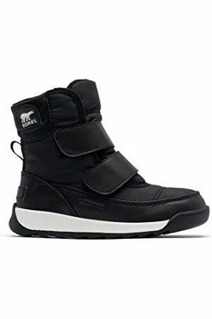sorel Whitney 2 Strap WP, Stivali da Neve Impermeabili, Unisex - Bambini e ragazzi, Black/Sea Salt , 25 EU
