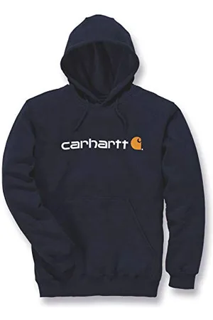 Carhartt Felpa Vestibilità Ampia, Media Pesantezza, Con Grafica Del Logo, Uomo, (Nuovo Navy), M