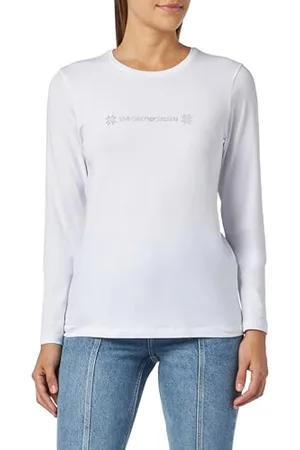 Emporio Armani Maglietta da Donna in Cotone Tartan di Natale T-Shirt