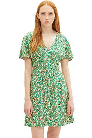 TOM TAILOR 1036825 Vestito, 31953-Stampa Fiore Verde, XS Donna