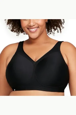 Glamorise Full Figure Magiclift Seamless Wirefree Sports Bra #1006 Reggiseno a Coppa Piena, (Black 002), SE (Taglia Produttore: 50E) Donna