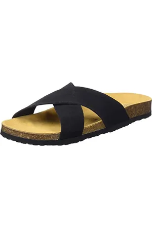 ONLY SHOES ONLMADISON-1 Cross Suede Slip ON, Sandali Bassi Donna, Black, 36 EU