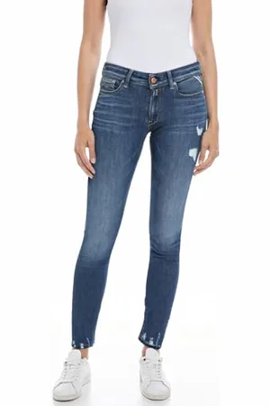 Replay Jeans da donna con power stretch, blu (Medium Blue 009), 24W / 28L