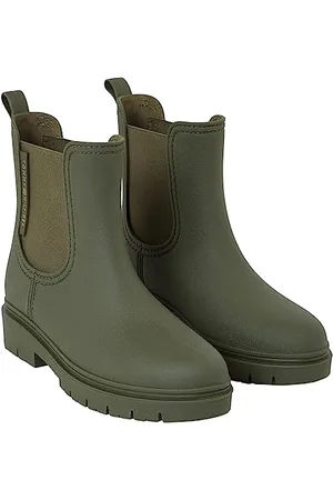 Tommy Hilfiger Stivali in Gomma Donna Essential Rainbootie Mezza Altezza, Verde (Army Green), 38 EU