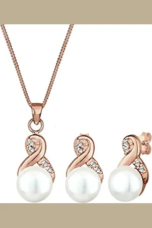 Elli Set di Gioi Donne Simbolo Infinità Elegante a Perno con perle coltivata d
