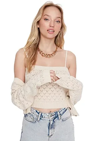 Trendyol Donna Regular Standard Scollo a V Maglieria Cardigan Maglione, , M