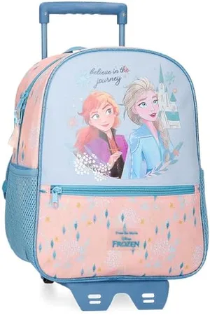 Disney Joumma Bags, Frozen Believe in the journey, zaino per bambini, zaino da scuola, realizzato in poliestere, spalline larghe e regolabili, varie tasche e scomparti., , Zaino 33 + carrello
