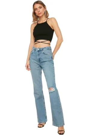 Trendyol Women High Waist Leg Flare Jeans, , 70 Donna