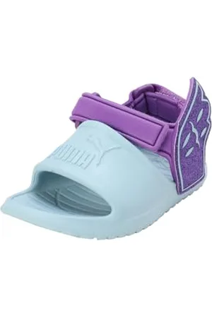 PUMA Divecat v2 Injex Hero Glitz Inf, Slide Sandal Unisex-Bimbi 0-24, Turquoise Surf-Ultraviolet, 25 EU