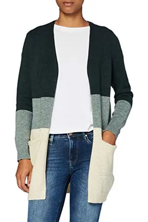 ONLY Queen L/S Long Cardigan Knt Noos Cardigan Donna, Verde , Small