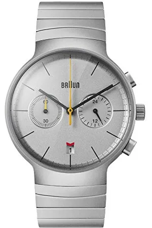 von Braun Mens Chronograph with Date Analogue Quartz Watch, Silver Dial and Stainless Steel Bracelet, 40mm Stainless Steel Case, model BN0265SLBTG.