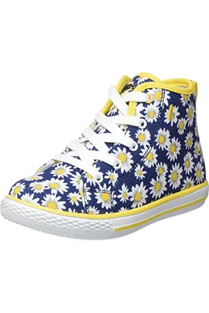 Primigi PYG 19506, Scarpe da Ginnastica, Blu Navy/Giallo, 22 EU