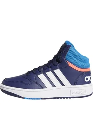 adidas Hoops Mid Shoes, Scarpe Unisex-Adulto, Dark Blue/Blue Rush/Turbo, 38 2/3 EU