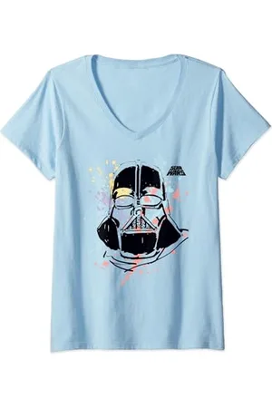 STAR WARS Darth Vader Paint Splatter Maglietta con Collo a V