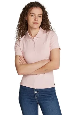 Tommy Hilfiger Donna Maglietta Polo Maniche Corte Slim Fit, (Delicate Pink), XXS