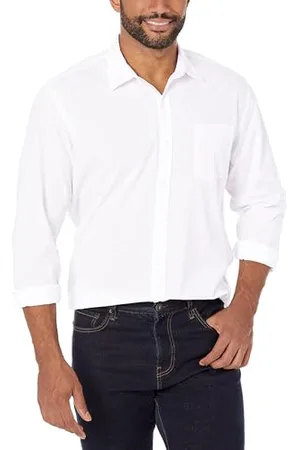Amazon Camicia Casual in Popeline a Maniche Lunghe vestibilità Regular Uomo, , M