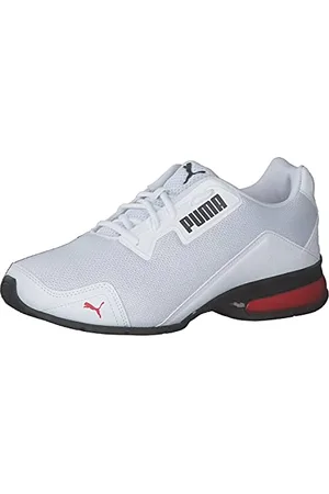 PUMA Leader VT Tech Mesh, Scarpe per Jogging su Strada Unisex-Adulto, Bianco White-High Risk Red Black, 40 EU