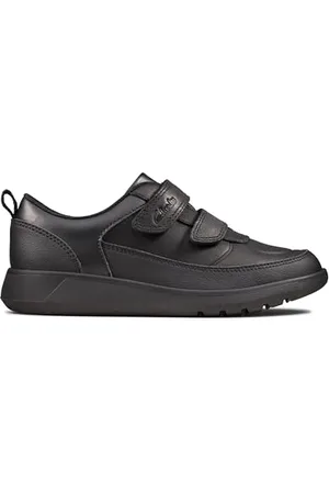 Clarks Scape Flare K , Scarpe da Ginnastica Basse Bambini e ragazzi, Nero (Black Leather), 32 EU Larga
