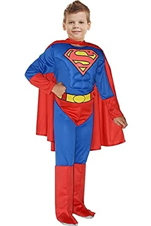 CIAO Superman Costume Bambino Originale DC Comics (Taglia 10-12 Anni) con Muscoli pettorali Imbottiti, Colore , 11699.10-12