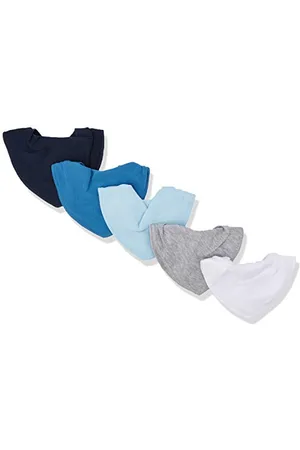 Pippi Halstücher 5er Pack Baby Lätzchen Dreieckstücher Foulard, (Light Dusty Blue 710), Taglia Unica Unisex-Bimbi