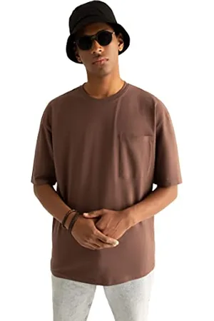 DeFacto V2384AZ, T-Shirt, Uomo, Marrone, S