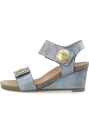 Cashott Casalberta 61201196 Velcro Button Sandal New West Veg. Pelle Tanned, Zeppa Donna, , 41 EU