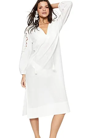 Trendyol Donne Beachwear Regular Basic V Collo Tessuto Kimono & Kaftani, , S Donna