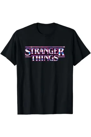 Stranger Things Chrome Metal Logo Maglietta