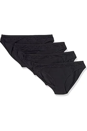 Amazon Bikini intimo in cotone e pizzo Donna, Pacco da 4, , 44