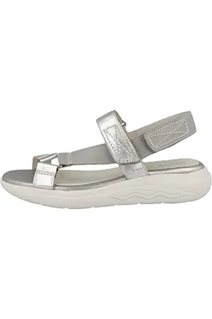 Geox D Spherica Ec5W, Sandal, Lt Grey/Silver, 40 EU