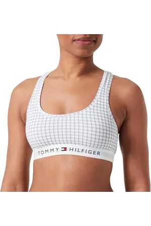 Tommy Hilfiger Bralette Donna Sportiva, (Ctb Grid Check Ivory), L
