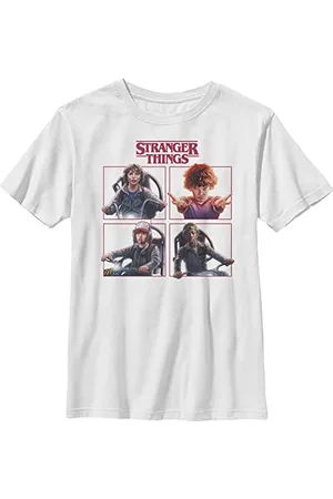Stranger Things Cast Box Up Maglietta a Maniche Corte T-Shirt, , Taglia Unica Unisex-Bambini e Ragazzi
