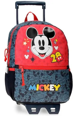 Disney Mickey Get Moving Zaino Scuola con Carrello 25x32x12 cm Poliestere 9,6L, , Zaino scuola con carrello