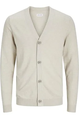 JACK & JONES Jjeemil Knit Button Cardigan Noos Maglione, Farina d