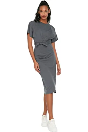 Trendyol Abito Midi A Linea Regolare Vestito, , L Donna