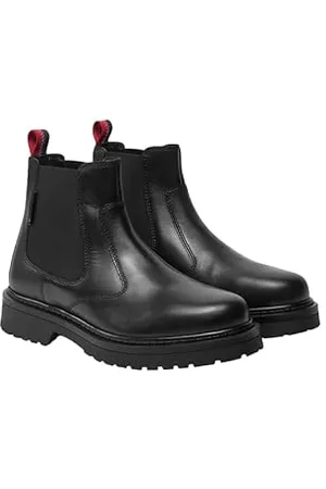 Tommy Hilfiger Uomo Stivaletti Chelsea in Pelle, (Black), 42