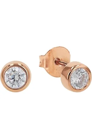 Amor Orecchini 925 Argento Sterling per Donna, con Pietra Preziosa, 0,6 cm, Argento, , Confezionato in Scatola Regalo per Gioielli