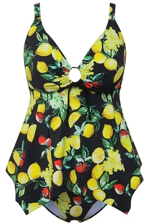 Ulla Popken Tankini Judith, Bacche di Limone 826539 Set, , 50 Donna