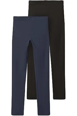 NAME IT Nkfvivian 2P Legging L Noos, Leggings Bambine e ragazze, (Dark Sapphire/Pack:PACKED WITH BLACK), 146-152
